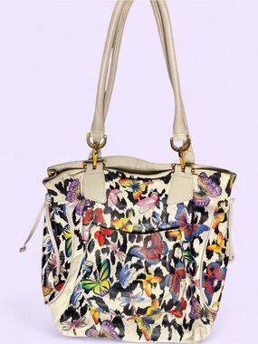 Vintage 90s Sharif 1827 hand painted leather shoulder bag